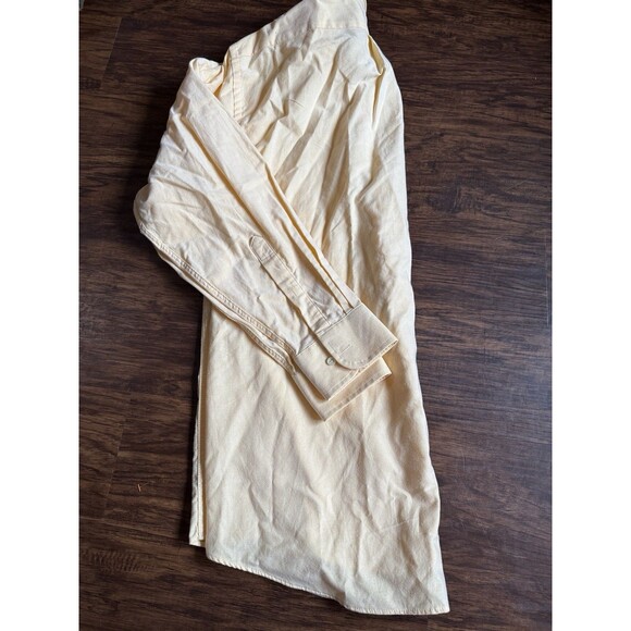 Chaps Men’s Long Sleeve Shirt Button Down Oxford Yellow Classic Fit 16-16.5 - Picture 4 of 6